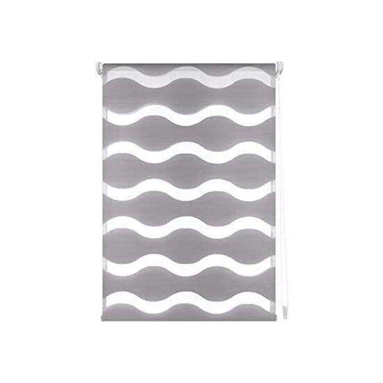 Blindecor luna | estor enrollable noche y día easyfix, sin herramientas - estor medida: 82x150 - medida tela estor: 79x145 - estor gris plata