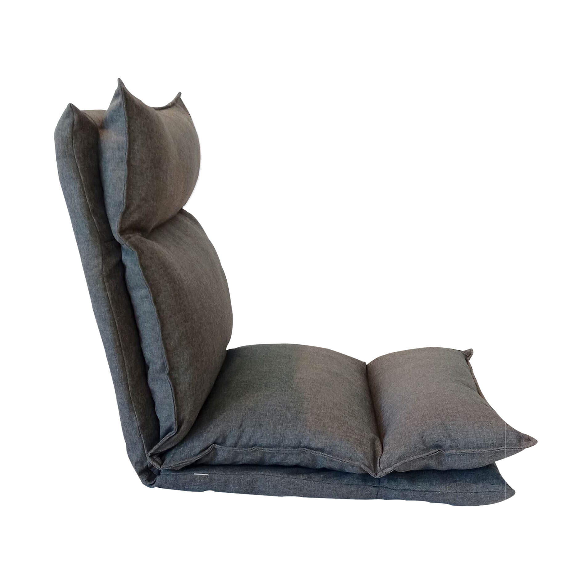 Rebecca Mobili Krzesło Naziemne, Rozkładany Fotel Medytacyjny, Jasnoszary, Metal, Poliester, Weranda Do Salonu