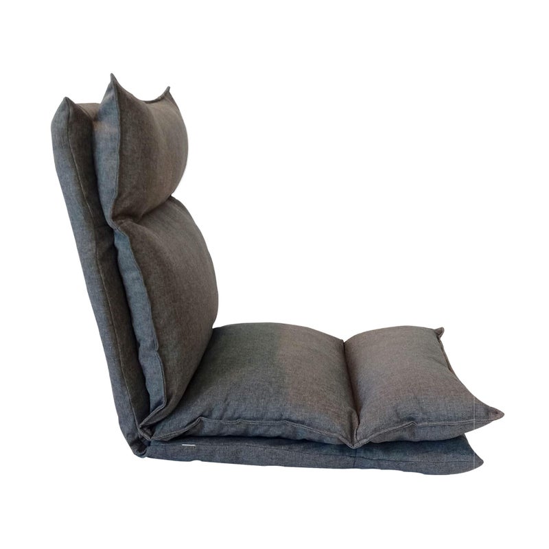 Rebecca Mobili Krzesło Naziemne, Rozkładany Fotel Medytacyjny, Jasnoszary, Metal, Poliester, Weranda Do Salonu