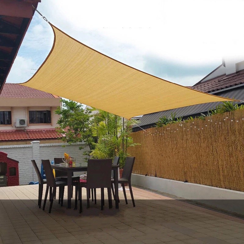 Voile d'ombrage avec accessoires, protection soleil/vent – Tissu HDPE – Auvent 3 x 4 m, auvent 5 plis cousus en croix pour balcon, terrasse, jardin - 8