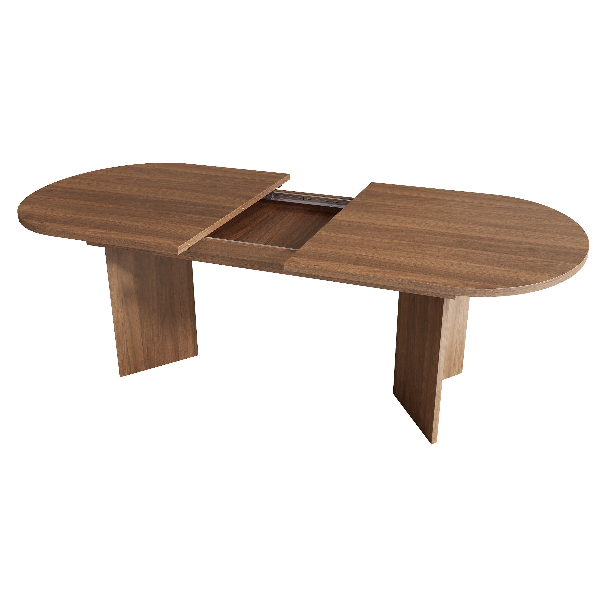 Table à manger extensible pour 4 à 6 couverts - 120/160 x 80 x 75.5 cm - MDF - Noyer - 8
