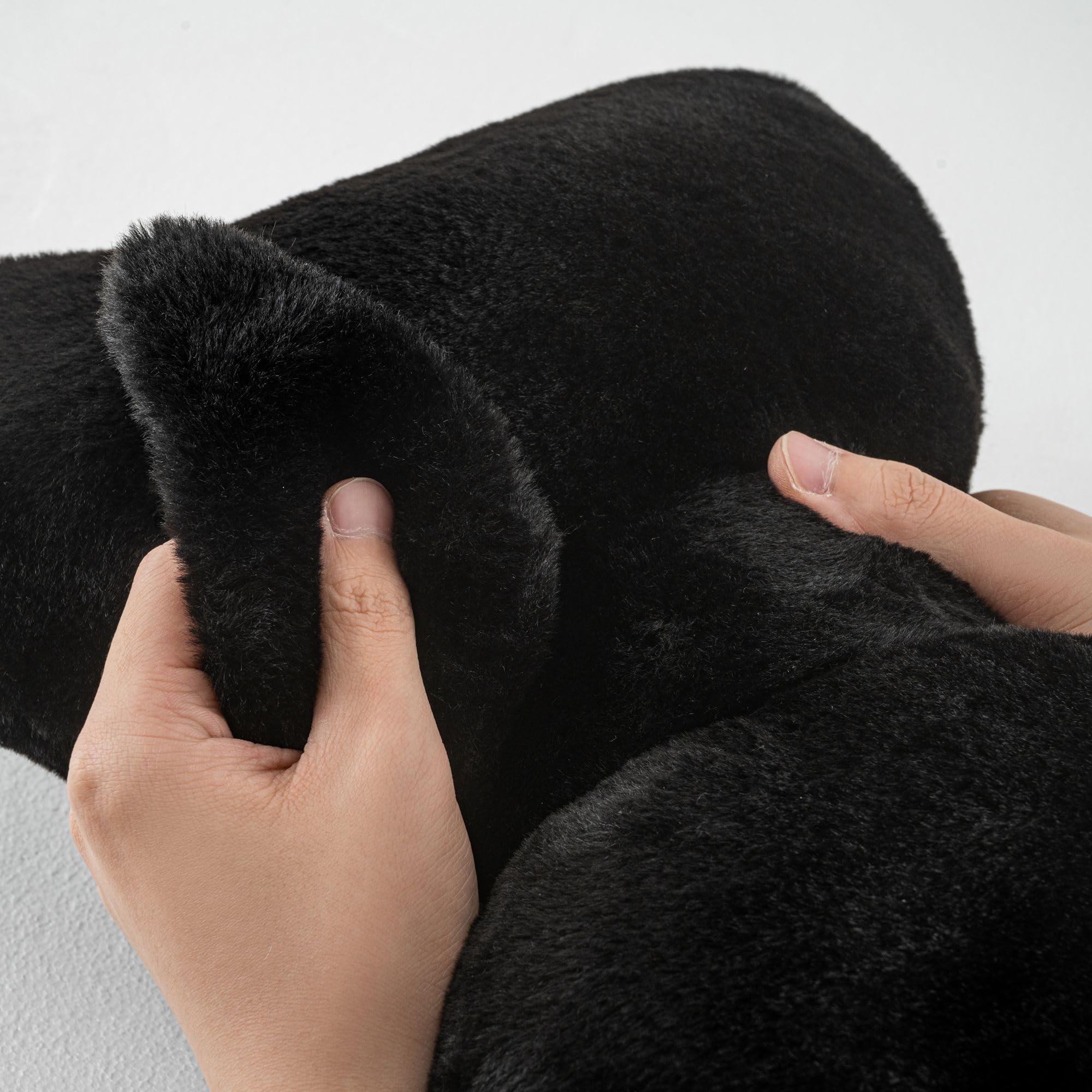 Coussin à nœud mignon, doux et moelleux, lavable à la main, coussin de soutien lombaire pour voiture, décoration pour chambre et canapé (noir) - 3
