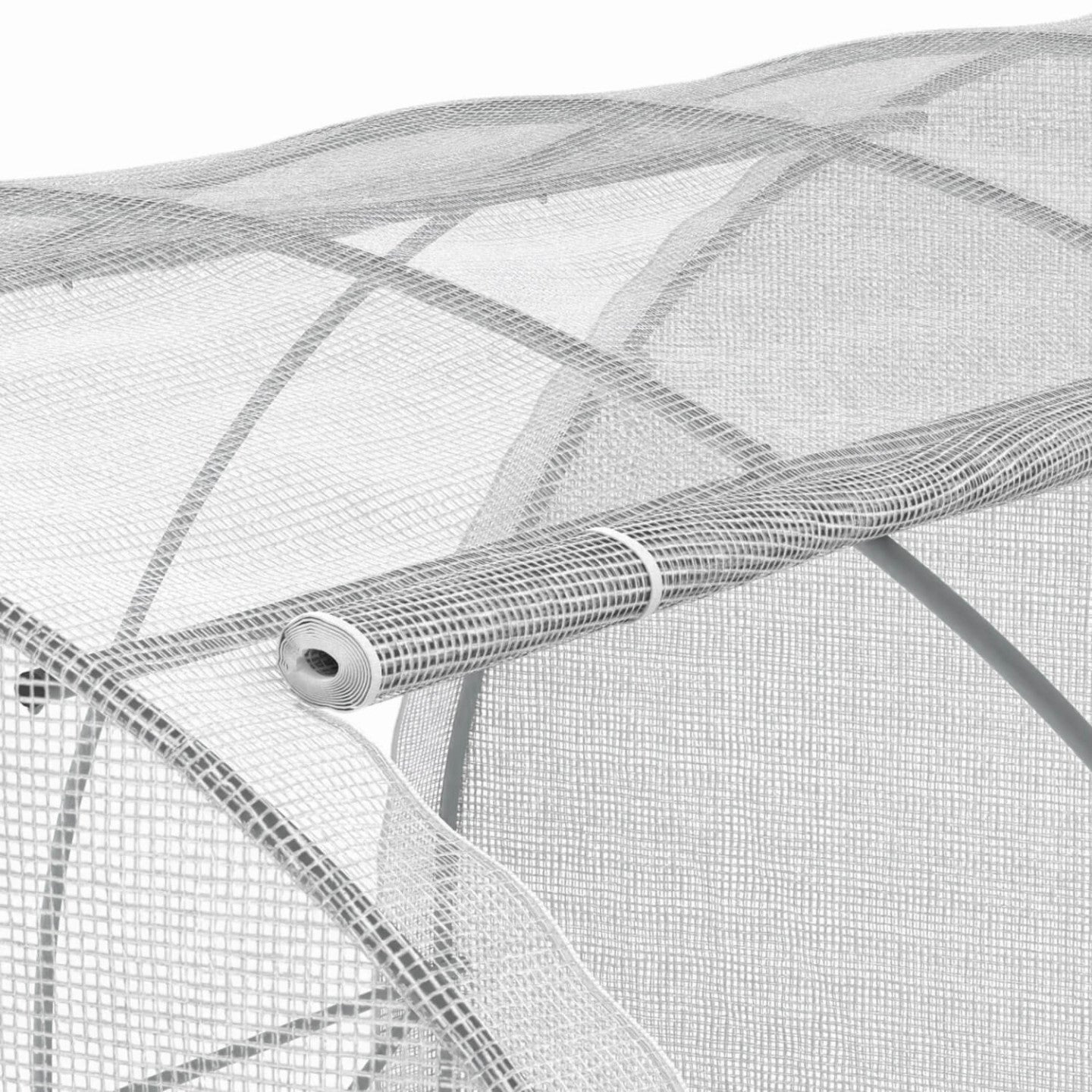 Bâche de rechange pour serre de jardin tunnel 12m² 4 x 3 x 2 m anti-UV avec porte et fenêtres ZEBRA blanche toutes saisons - 4