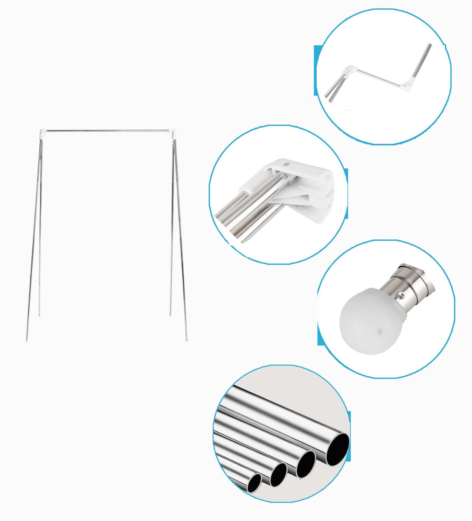 Cintre de voyage portable, cintre pliable, séchoir à linge télescopique portable et pliable, blanc - 4