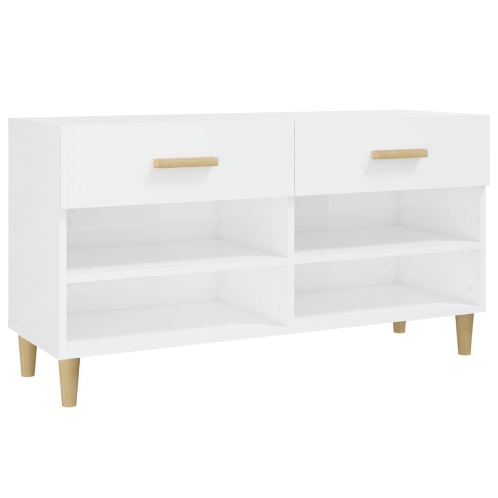 Meuble Chaussure Meuble De Rangement Armoire Chaussure Blanc Brillant X X Cm Bois