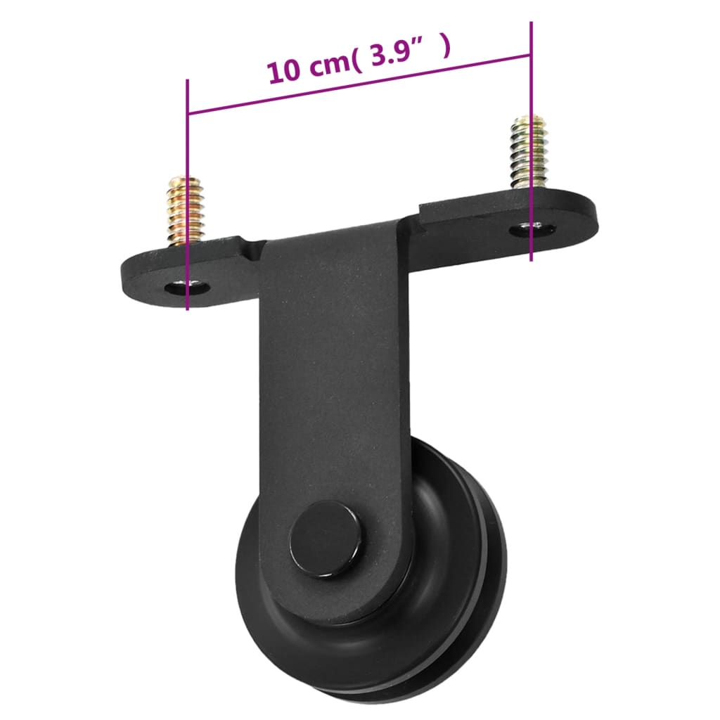 vidaXL Kit de quincaillerie de porte coulissante SKIEN 200 cm noir - 6