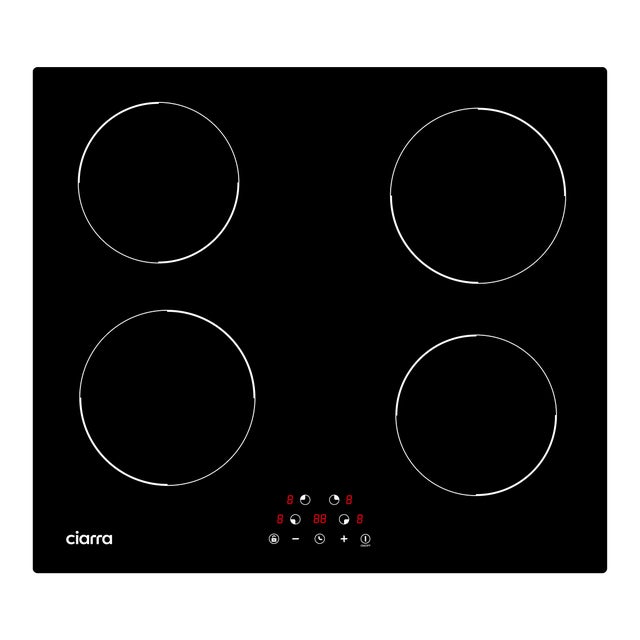 Plaque Induction 59cm 6000W Minuterie Touche Tactile CIARRA Table de cuisson Sécurité Enfants CD4BIH-D