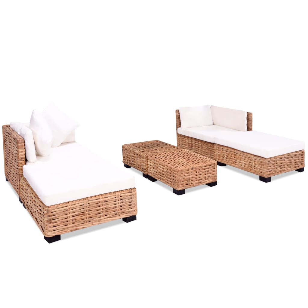 Maison Exclusive - Set Divano 16 pz in Rattan Naturale - 2