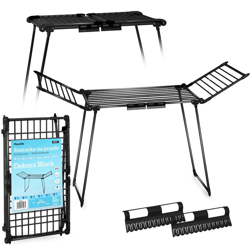 Suszarka na pranie stojąca do ubrań 19m czarna Massido