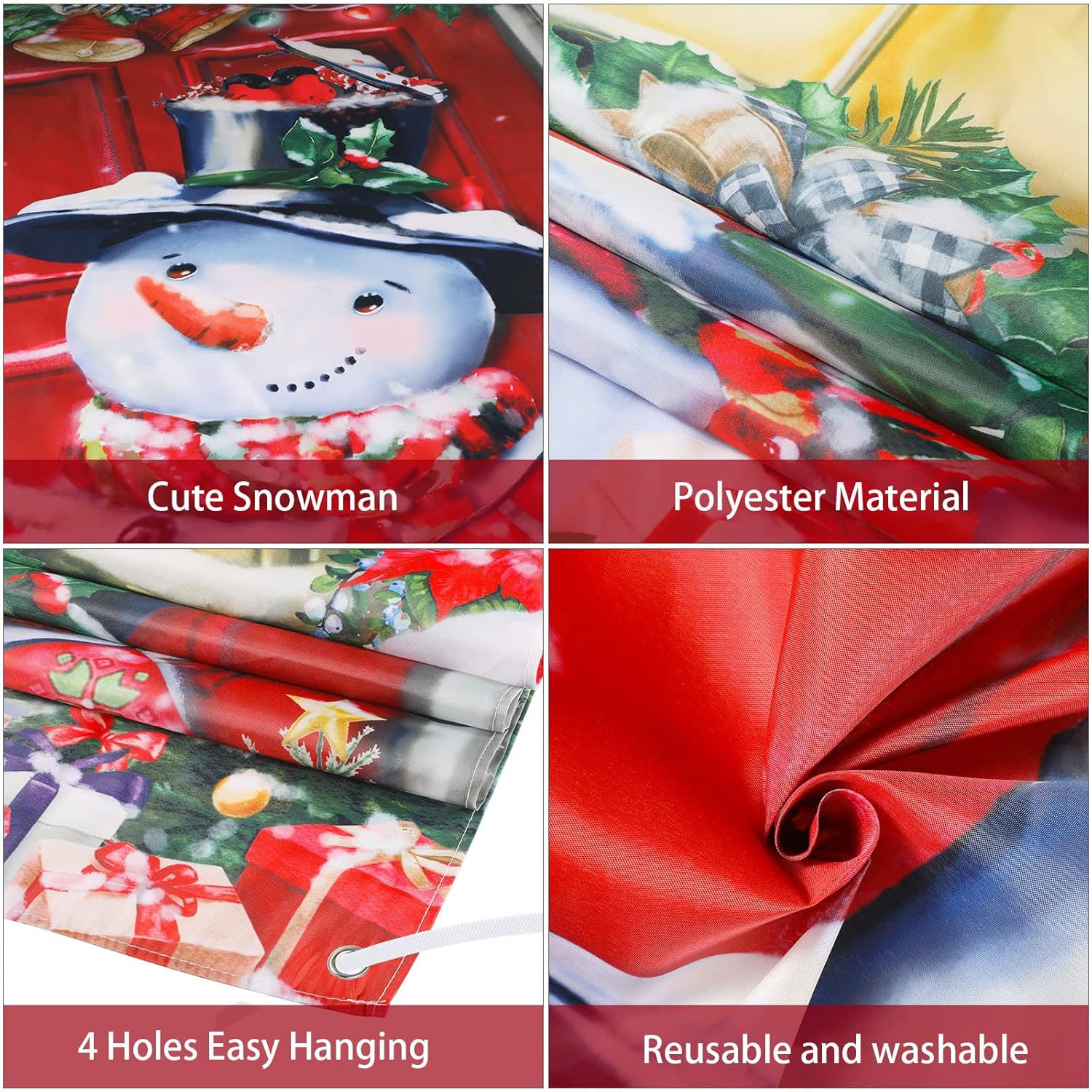 Cubierta para puerta con muñeco de nieve navideño, banderín navideño para la puerta principal, fondo navideño, decoración navideña para puerta - 2