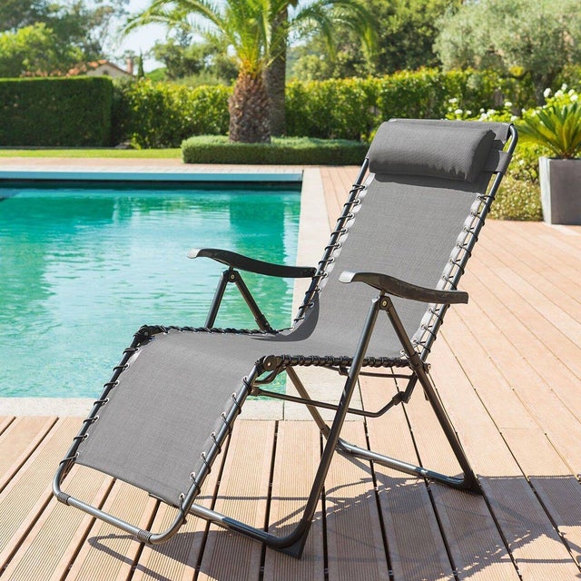 Fauteuil relax de jardin Silos Anthracite - Hespéride