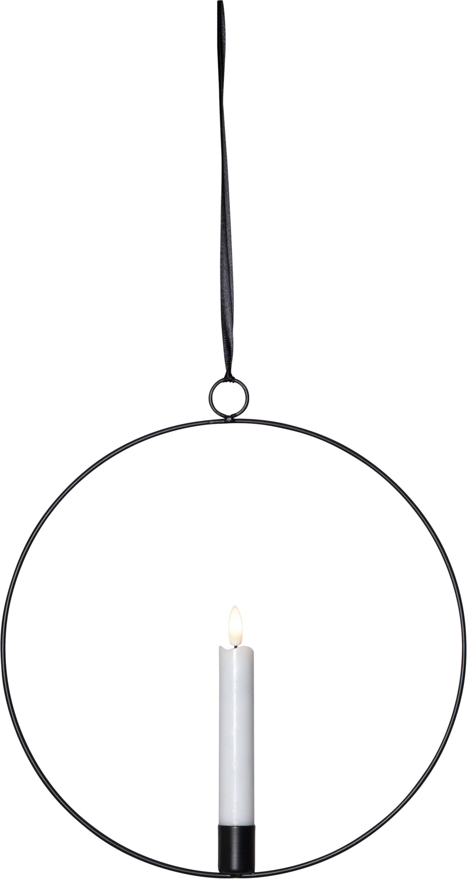 Lampka LED do wieńca Star Trading z pierścieniem płomieni, czarna, 30 cm