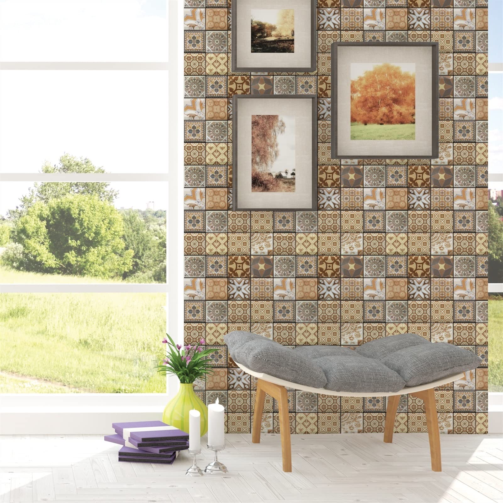 Zestaw 10 samoprzylepnych tapet aluminiowych, 30 x 30 cm, naklejki ścienne 3D, idealne do salonów, sypialni i kuchni.