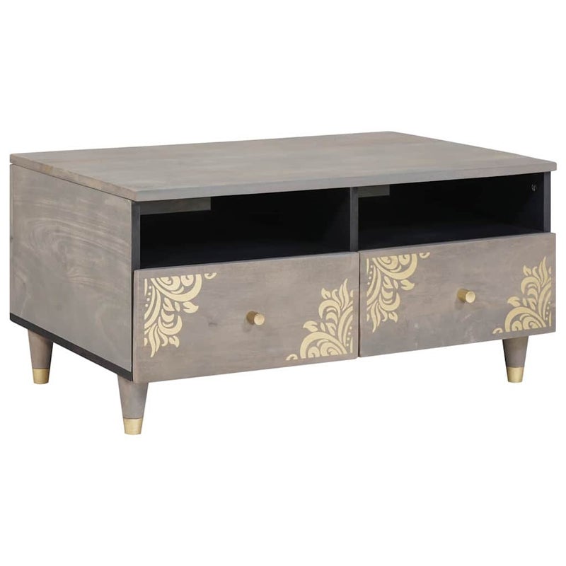 Stolik kawowy Szary 80 x 54 x 40 cm lite drewno mango