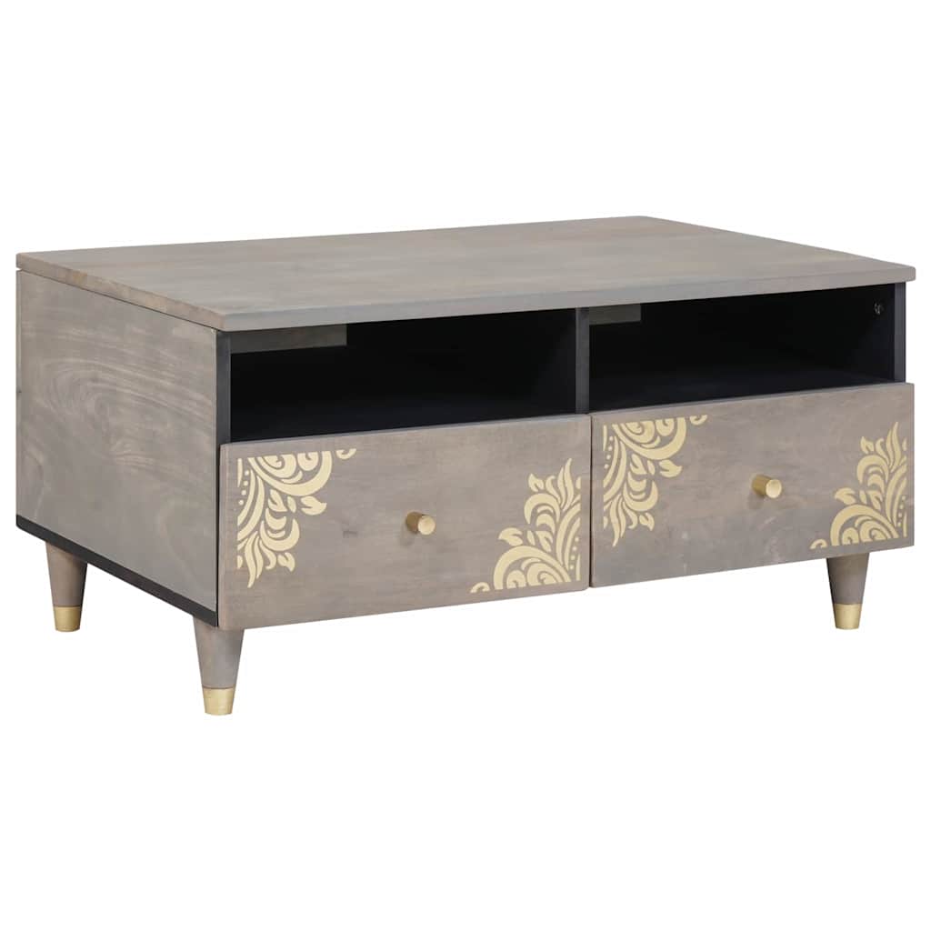 Stolik kawowy Szary 80 x 54 x 40 cm lite drewno mango