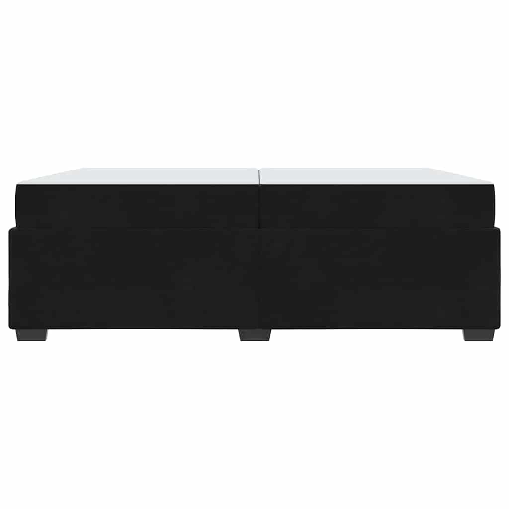 Cadre de lit avec matelas en tissu noir pour la chambre, 200 × 200 cm - 5