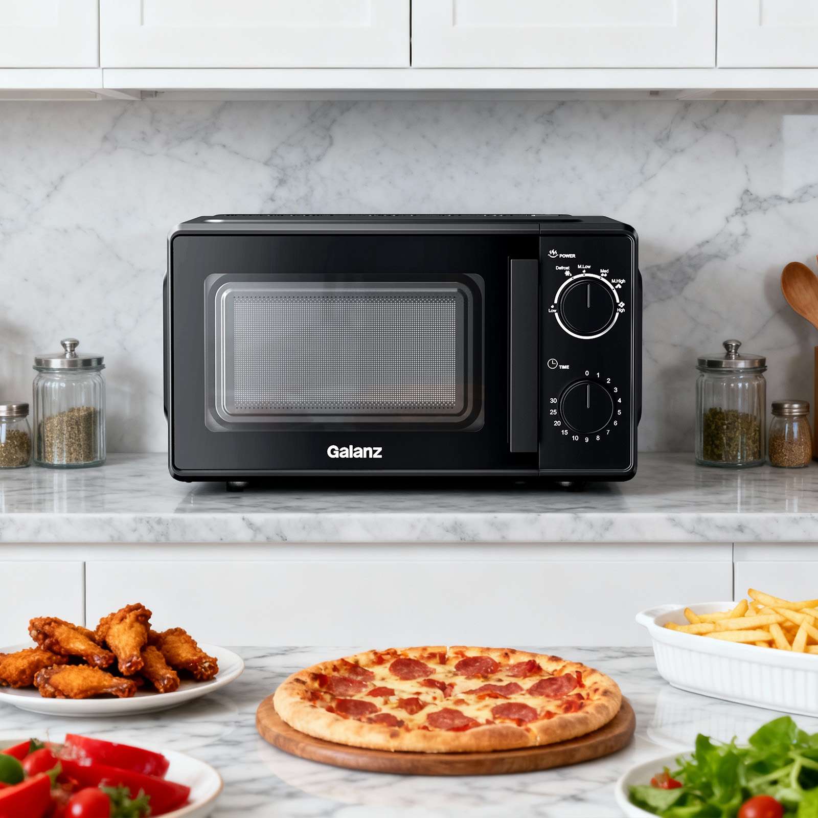 Micro-ondes 20L mécanique compact – Chauffage uniforme 360°, facile à utiliser et à nettoyer - 8