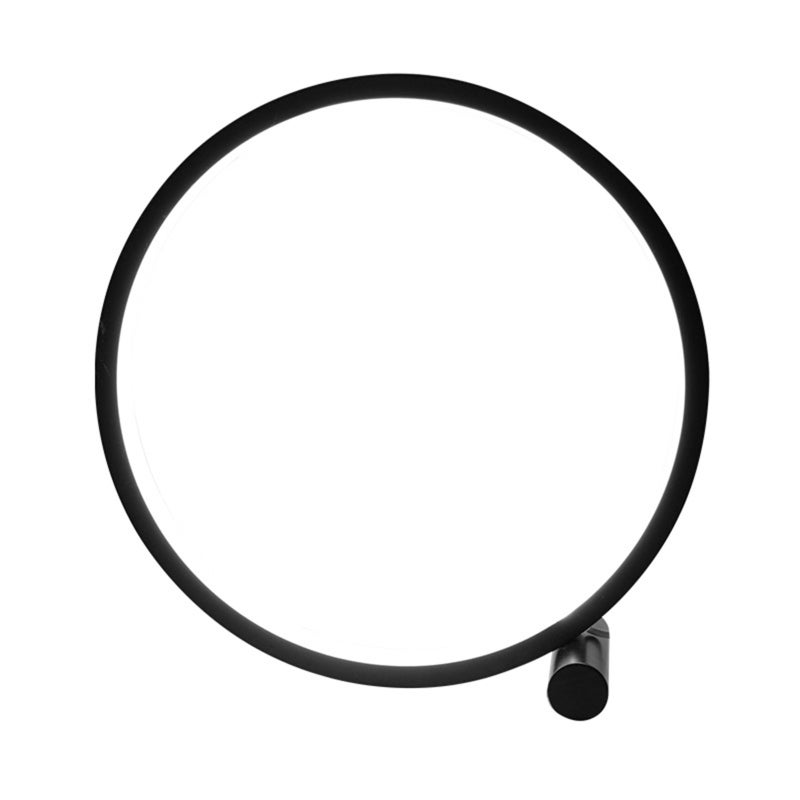 Lampa Stołowa LED Okrągła 25 cm, Nowoczesny Design Kolisty - Ściemnialna Lampka Nocna, Lampka do Czytania - Sypialnia/Salon/Biuro
