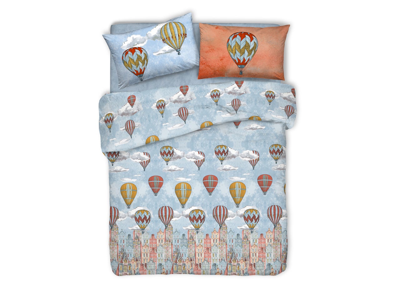 Copripiumino Singolo Cotone Happy Cat BIANCHERIAWEB - Design Gatti, Made In Italy, Misure 155x200 Cm