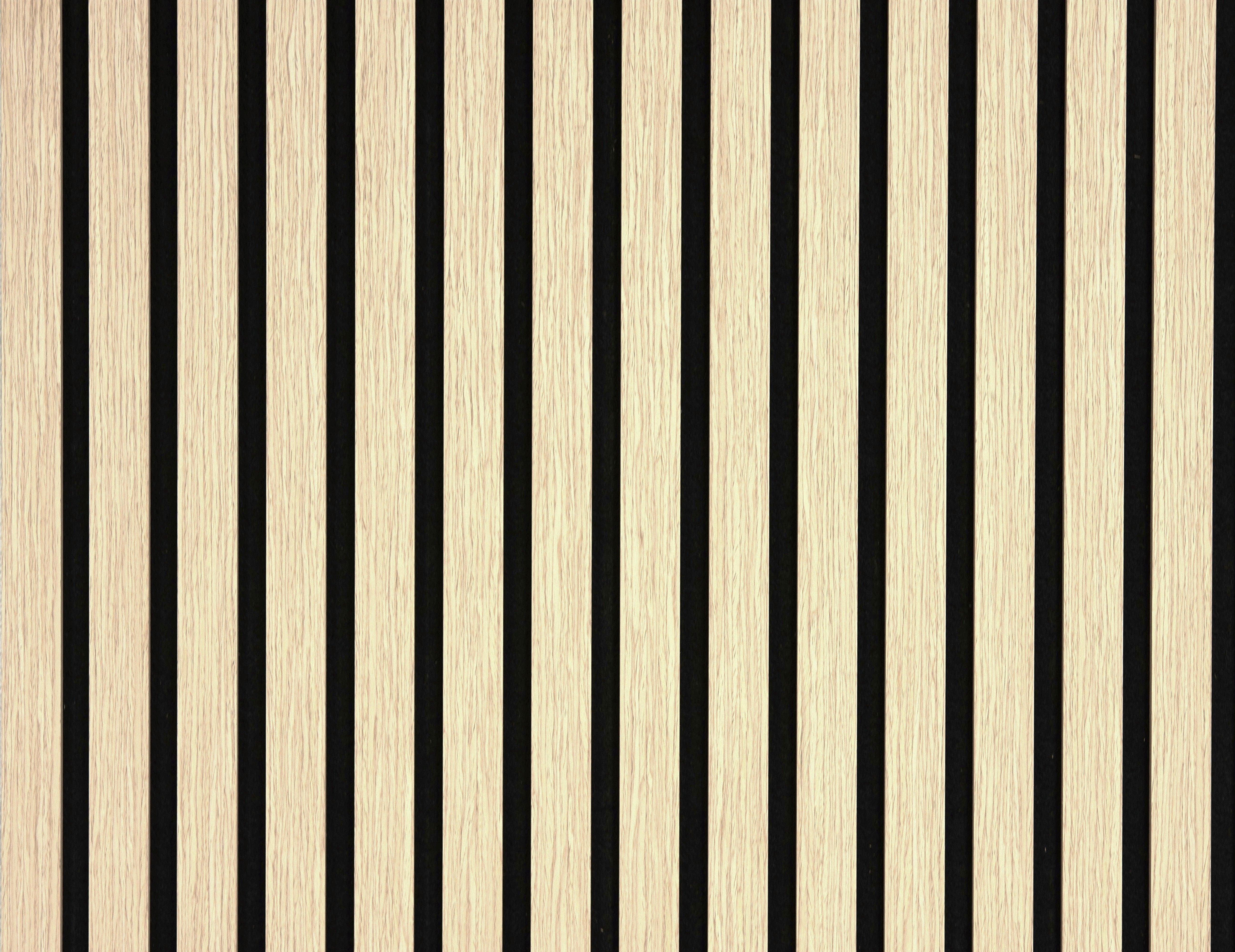 Lot 4 pièces - Panneau Acoustique - Chêne Clair - Feutrine Noir - 240x60x1.1cm - 2