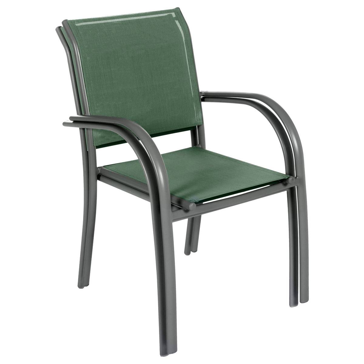 Fauteuil de jardin empilable Piazza Vert olive & Graphite - Hespéride - 3