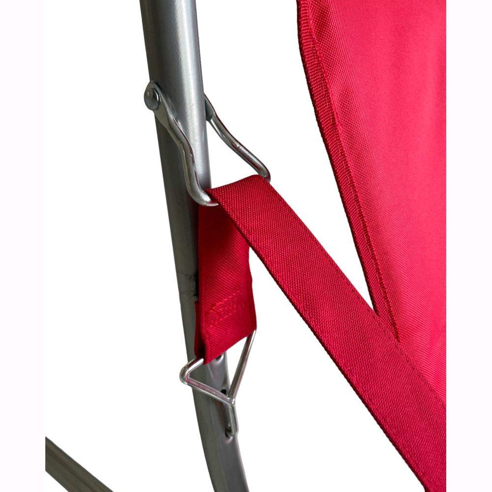 Sedia Sdraio in Acciaio con Braccioli Pieghevole Rossa 60x47x92 cm Spiaggina Regolabile - 2