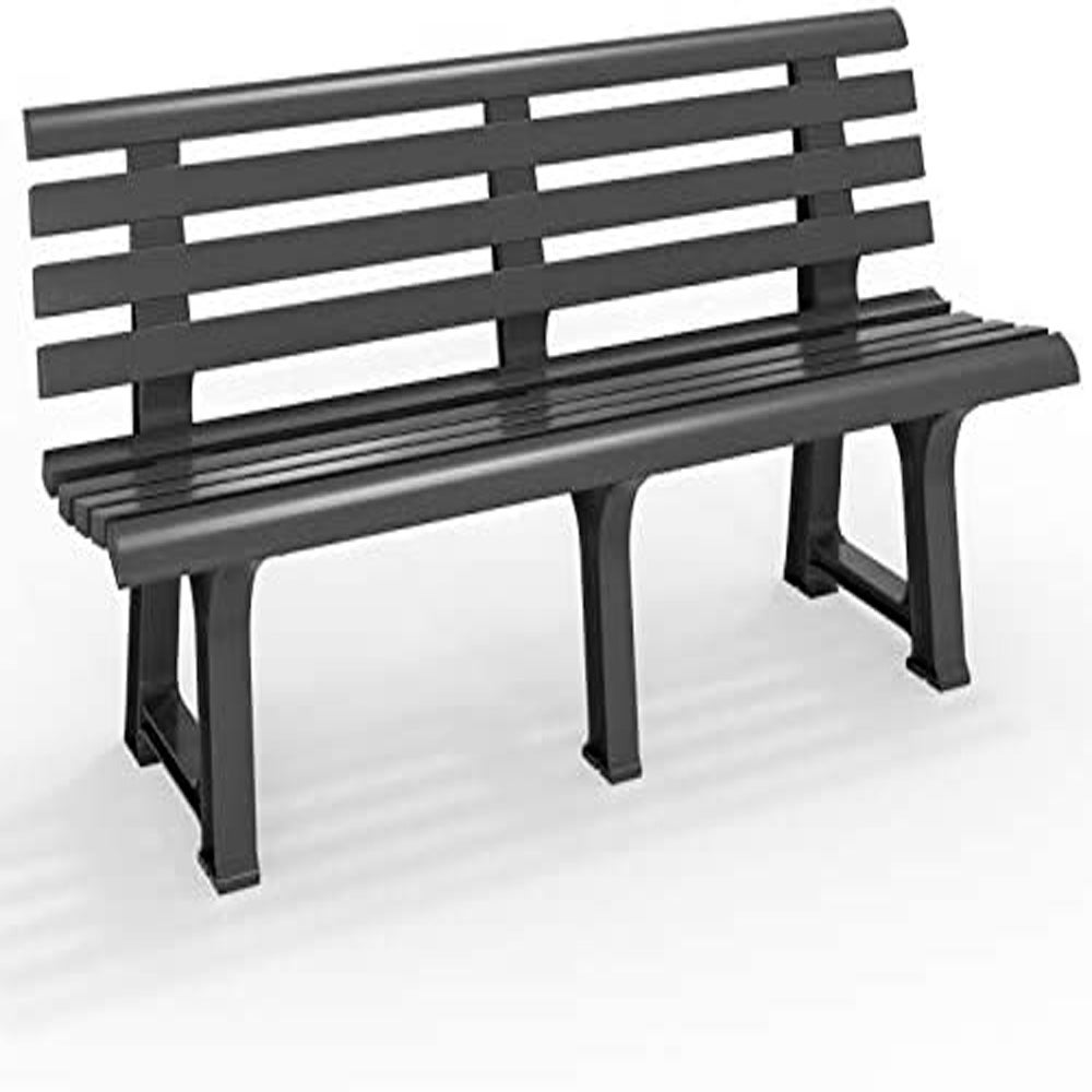Casaria Tweezitter Polyrotan Tuinbank Tafel Opbergbox dikke Kussens -Zwart Crème