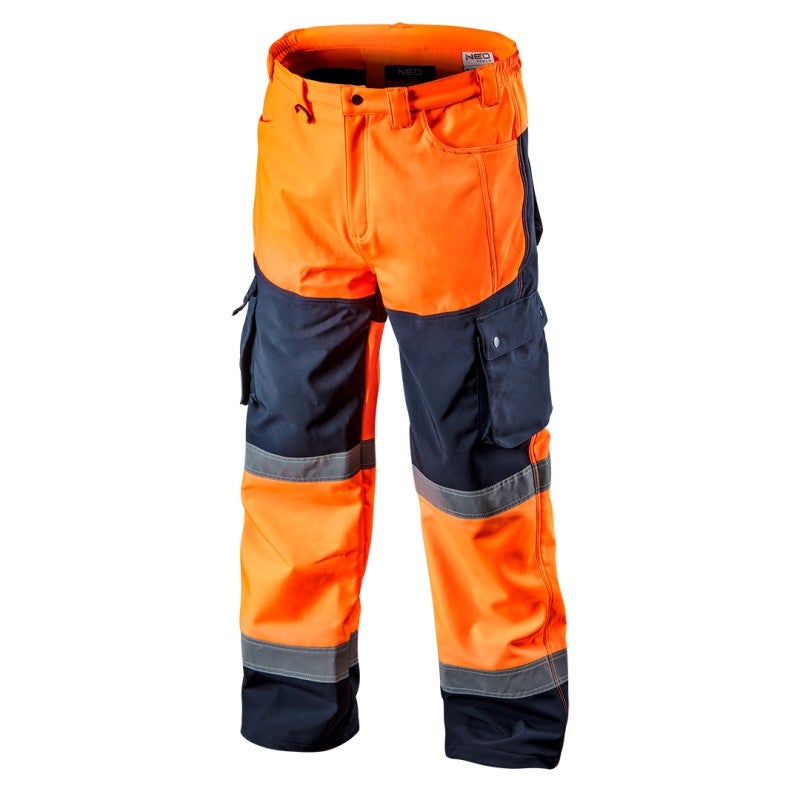 Pantaloni da lavoro alta visibilità, in softshell, arancione, taglia l - 6