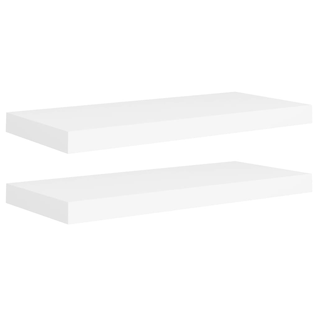 étagères murales flottantes 2 pcs blanc 60x23,5x3,8 cm MDF - 2