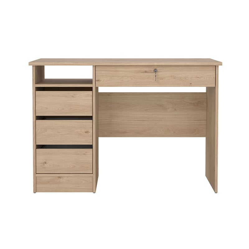 FunctionPlus biurko 1 półka, 4 szuflady dekor dębowy.