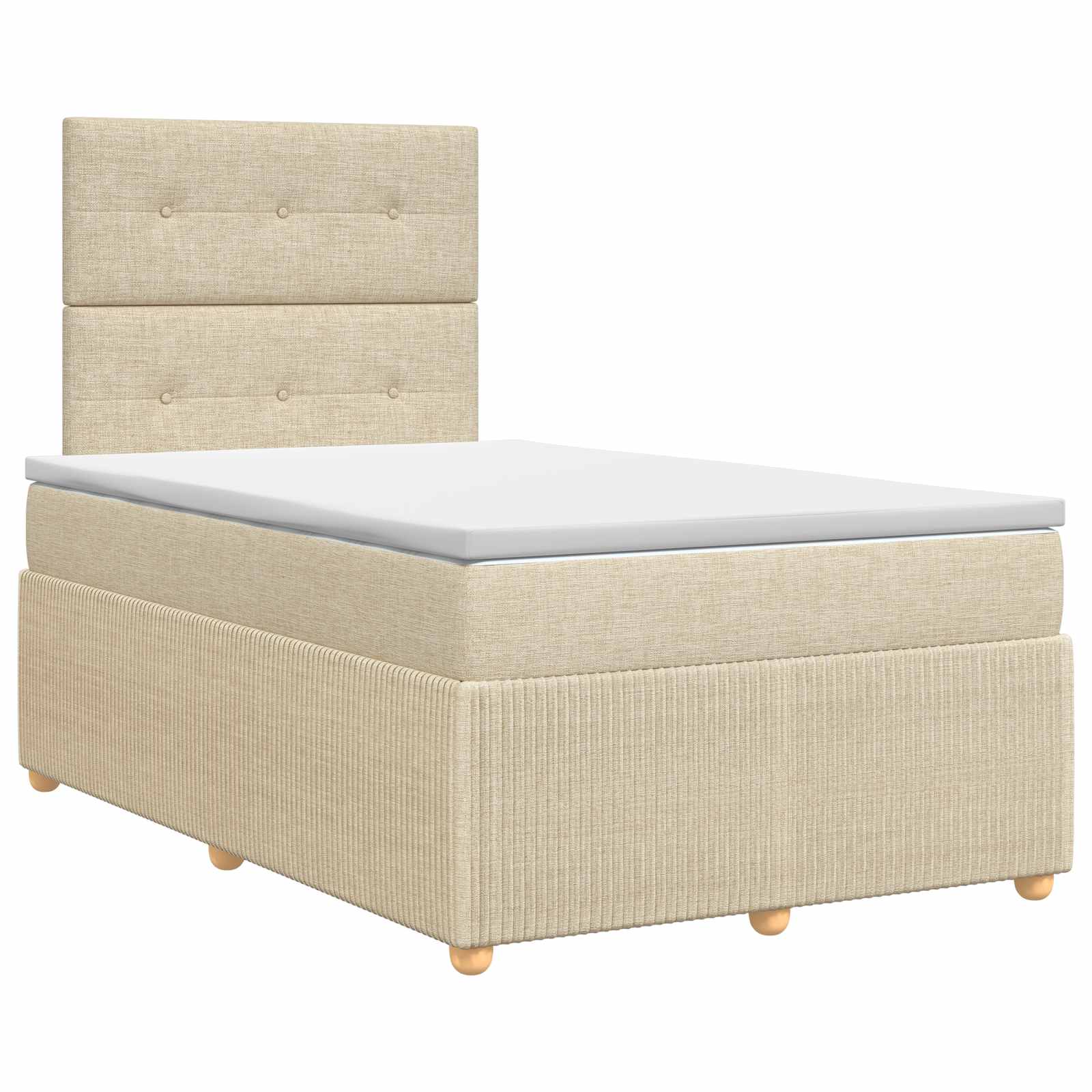 Cama box spring con colchón Crema 120 x 200 cm Tela | Leroy Merlin