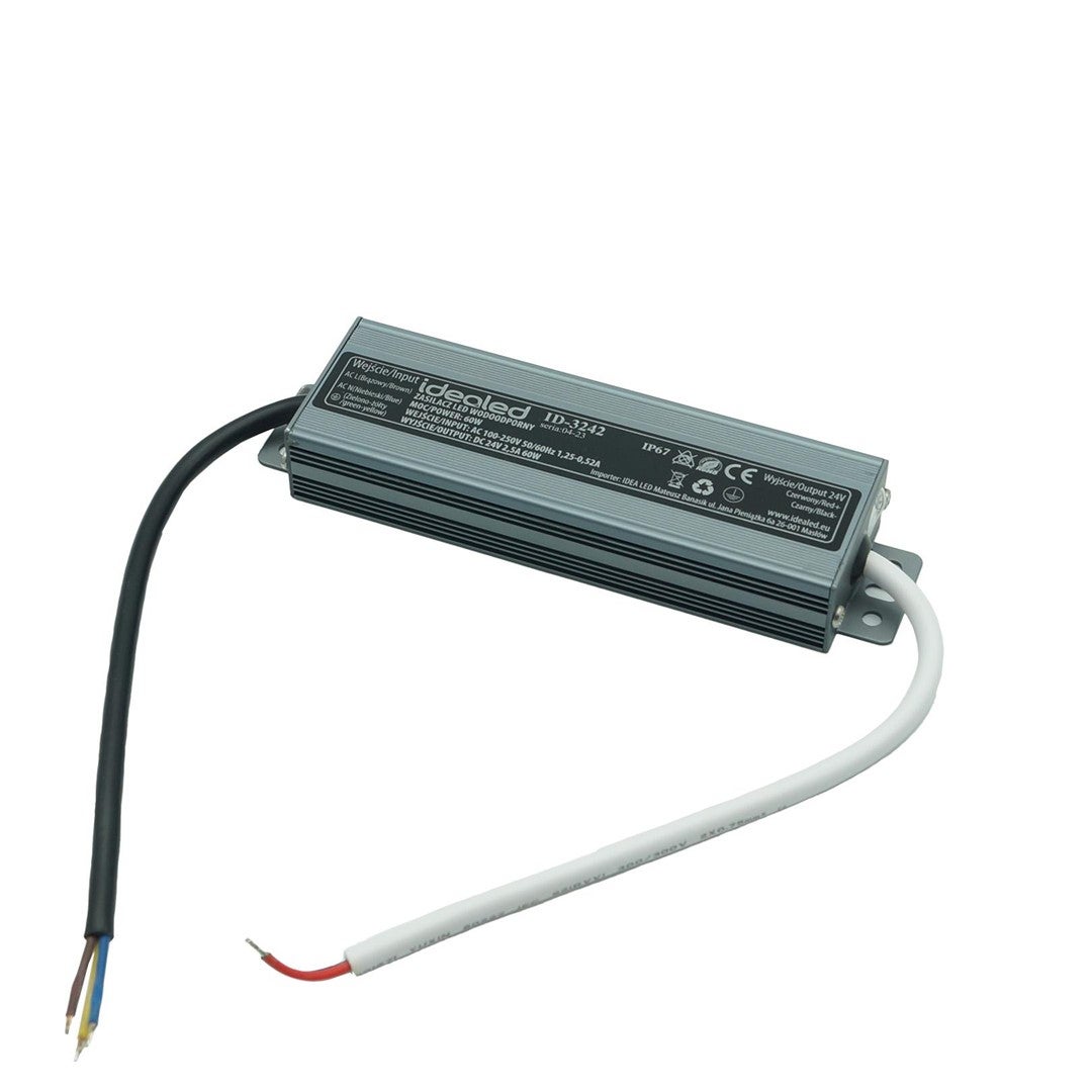 Zasilacz transformator do LED 60W 24V DC 2.5A stałoprądowy IP67 IdeaLED