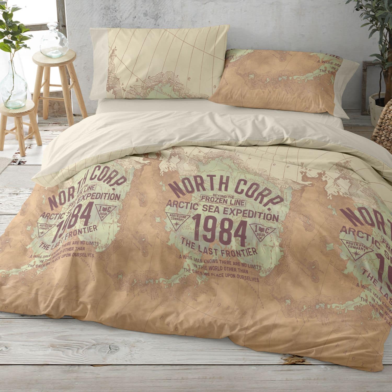 Juego de funda nórdica Burrito Blanco diseño 101 50% Algodón- 50