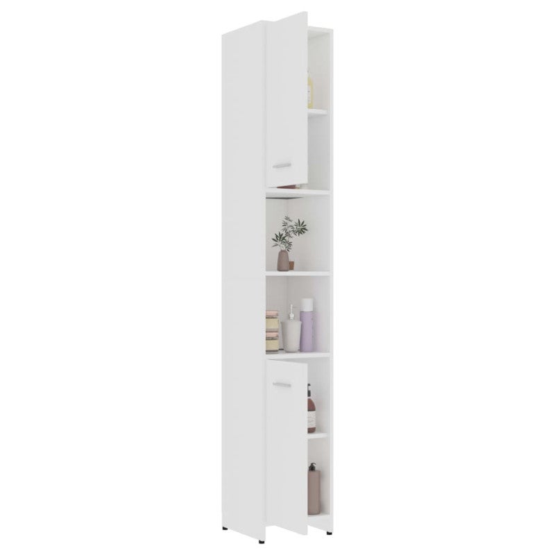 vidaXL Mobile da Bagno Bianco 30x30x183,5 cm in Legno Multistrato - 5