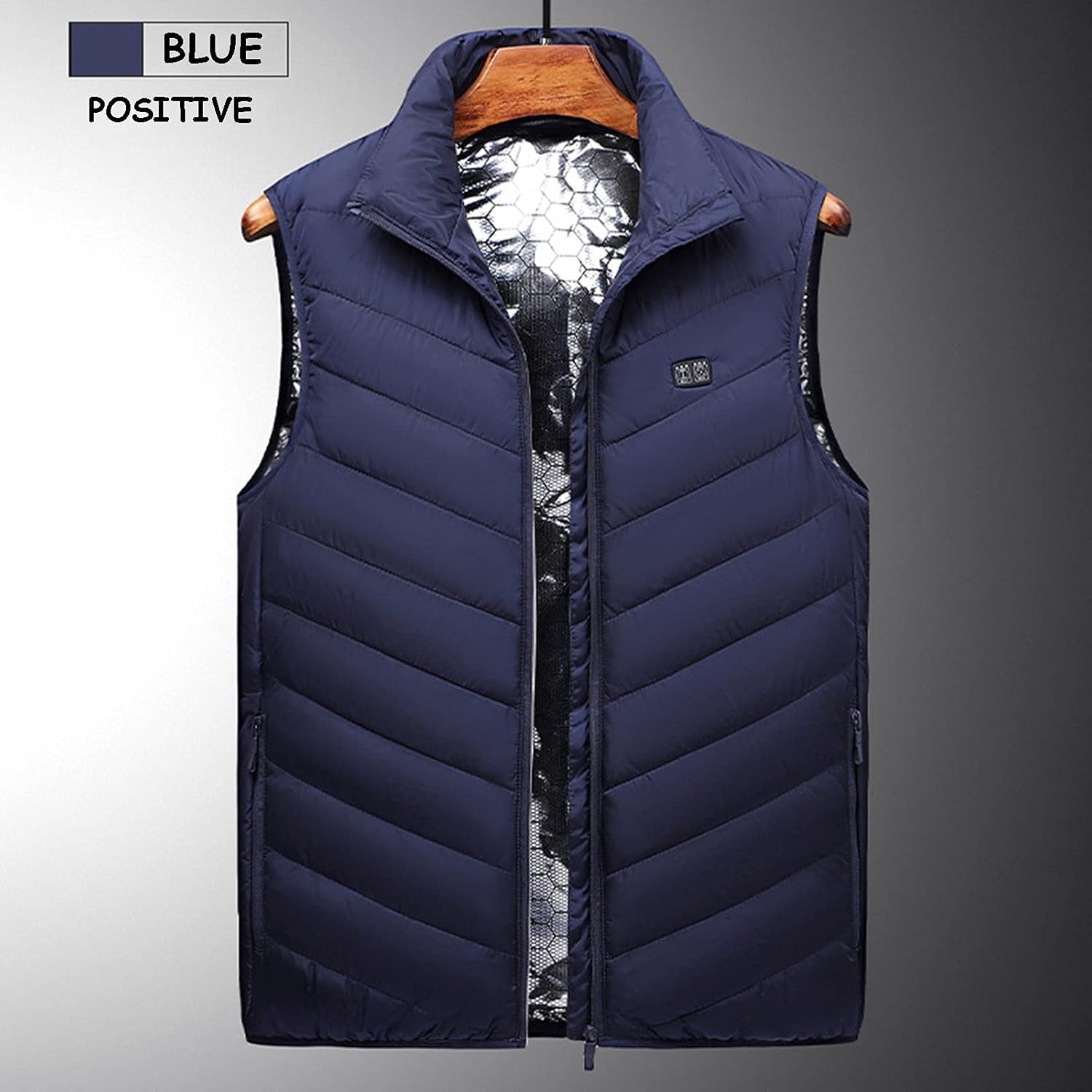 Gilet chauffant pour le corps, chauffage bleu à neuf zones à double contrôle, connectivité USB, pour hommes et femmes, M - 3