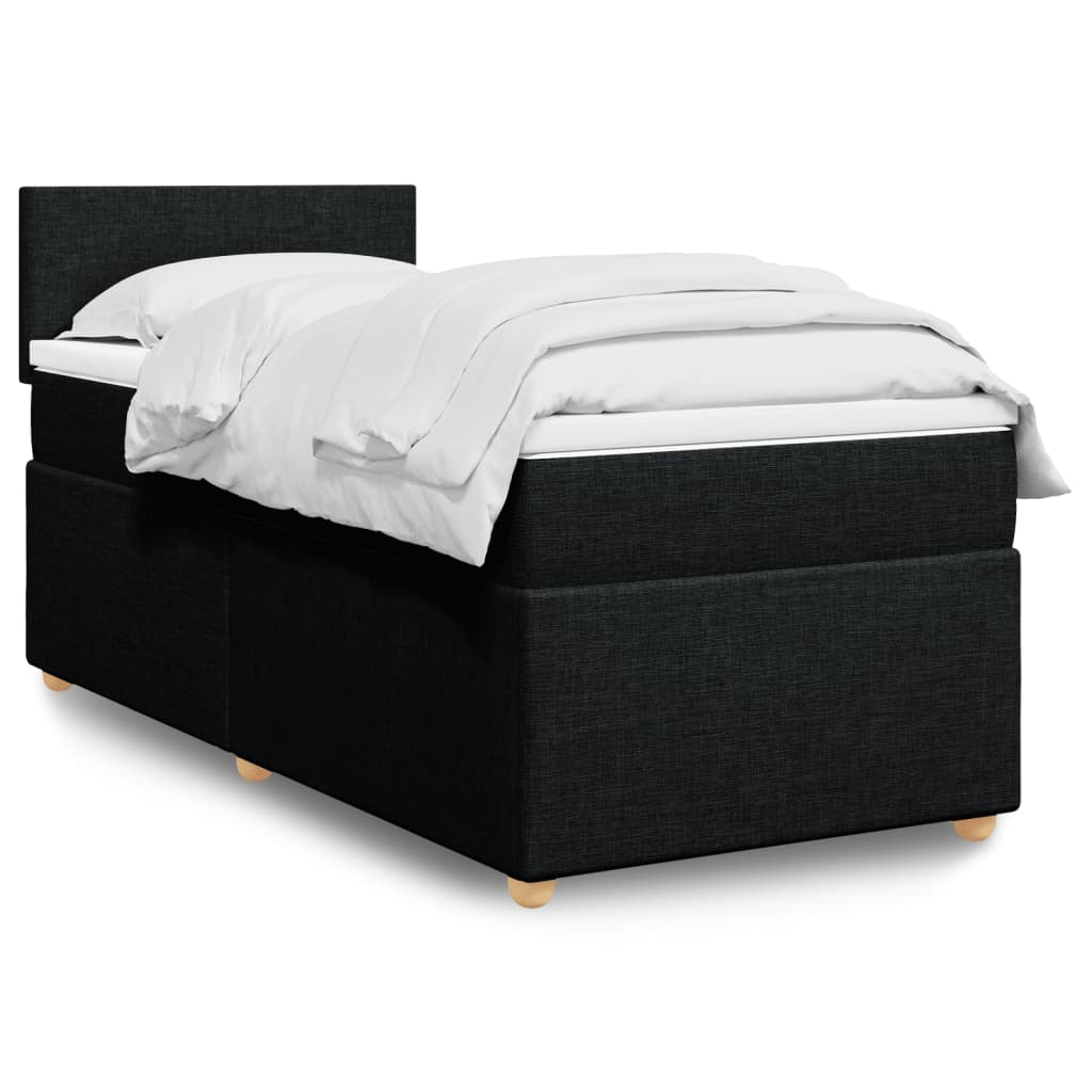 Maison Exclusive - Cama box spring con colchón tela negro 100x200 cm ...