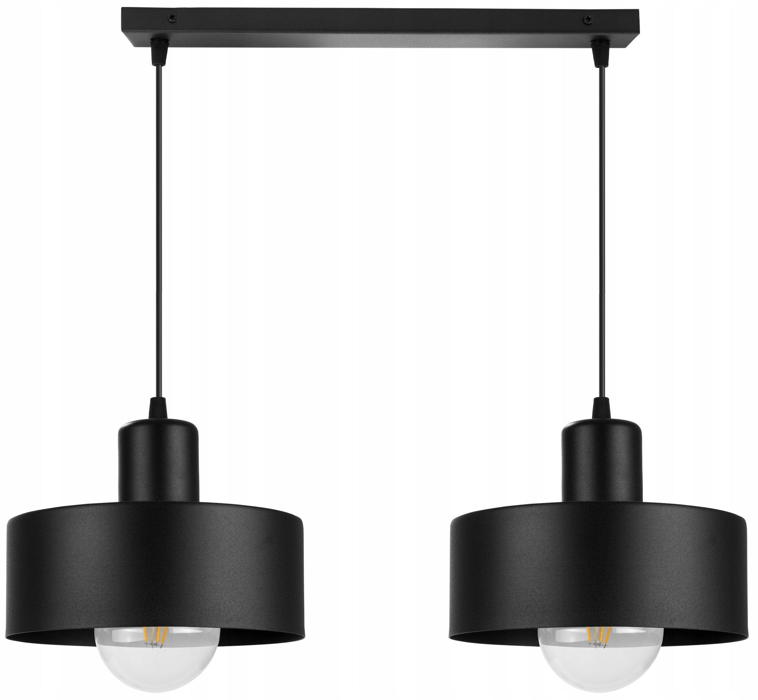Lampa sufitowa wisząca Barcelona classy 2xE27 abażur walec czarny Light Home LH