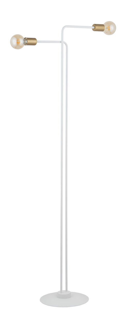 Lampa podłogowa stojąca Gino biało-złota 2xE27x15W wym: 160 x 53 x 30 cm metal SIGMA