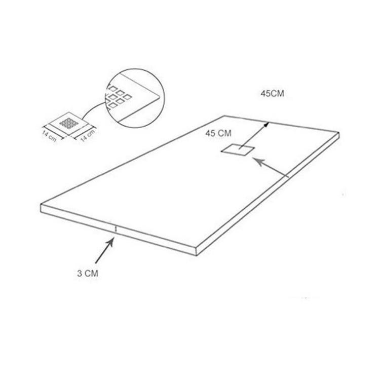 Receveur de douche en Résine extra-plat. Texture Ardoise. Blanc RAL: 9003 80X130CM - 6