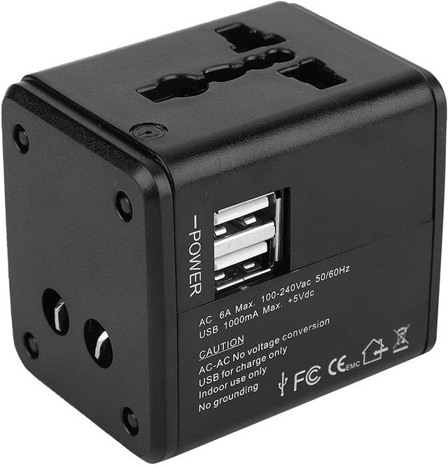 Adaptateur De Voyage Universel GO ALL IN - Noir - Neuf Sous Blister - Prise Multiple Pays