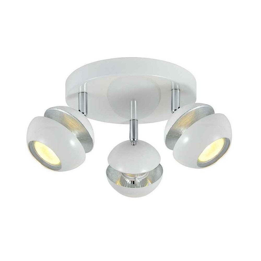 Plafond BEETHOVEN avec 3 spots pour salle de bain Blanc/argent FABRILAMP - 3