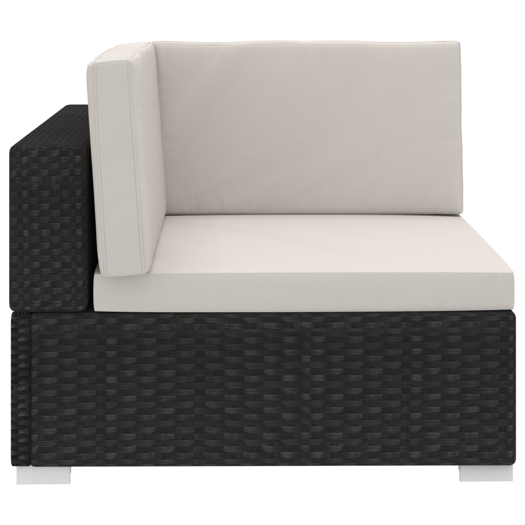 Maison Exclusive - Set Divani da Giardino 3 pz con Cuscini in Polyrattan Nero - 5