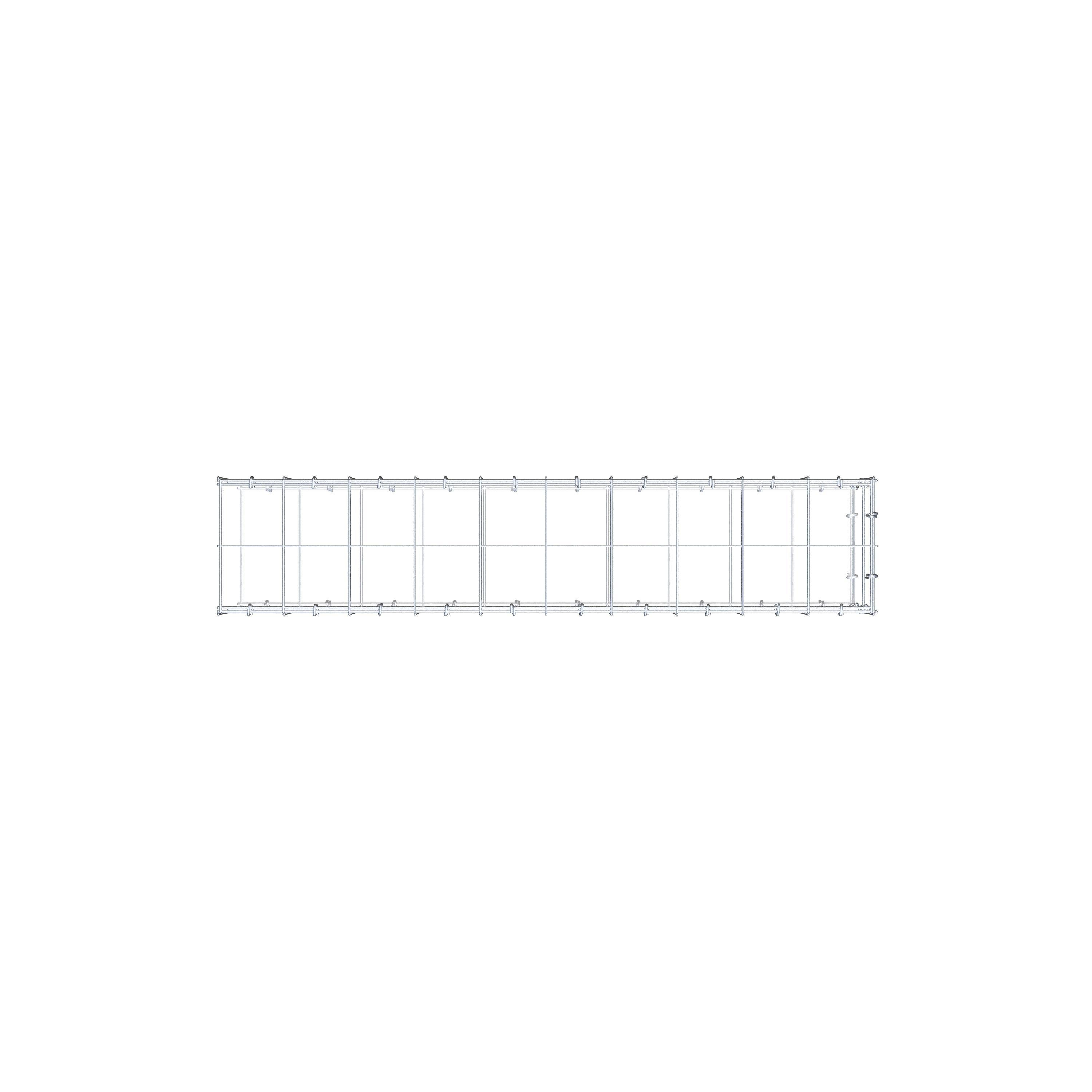 Gavión para alargar en acero galvanizado 100x20x20cm (LxAxP), malla 10 x 10cm, Anillo en C, sin rejilla frontal - 9