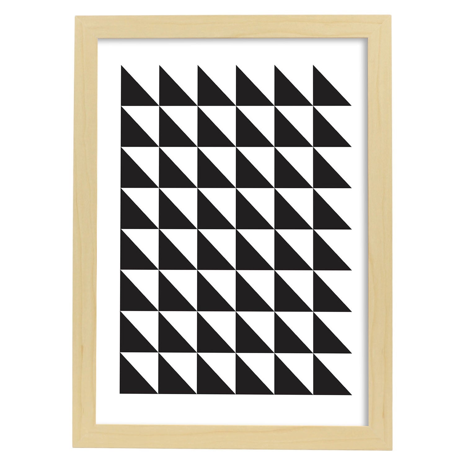 Poster con dibujo nordico de lineas. lamina blanco y negro, ilustrada con con lineas y formas marco blanco - a3
