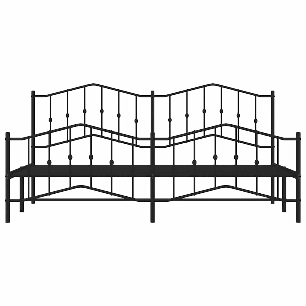 Estructura cama sin colchón con estribo metal negro 193x203 cm vidaXL - 6