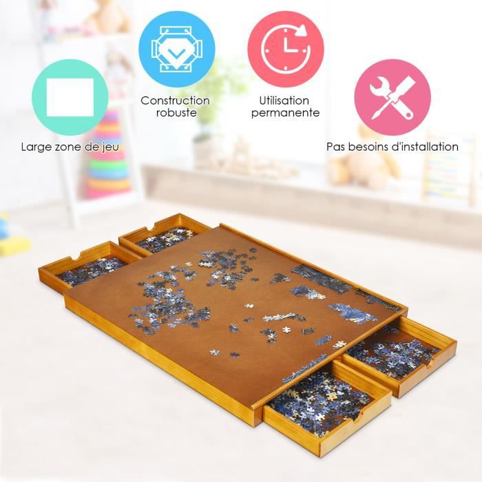 Table pour Puzzle pour 1000 à 1500 PCS avec 4 Tiroirs Coulissants Latéral - 2