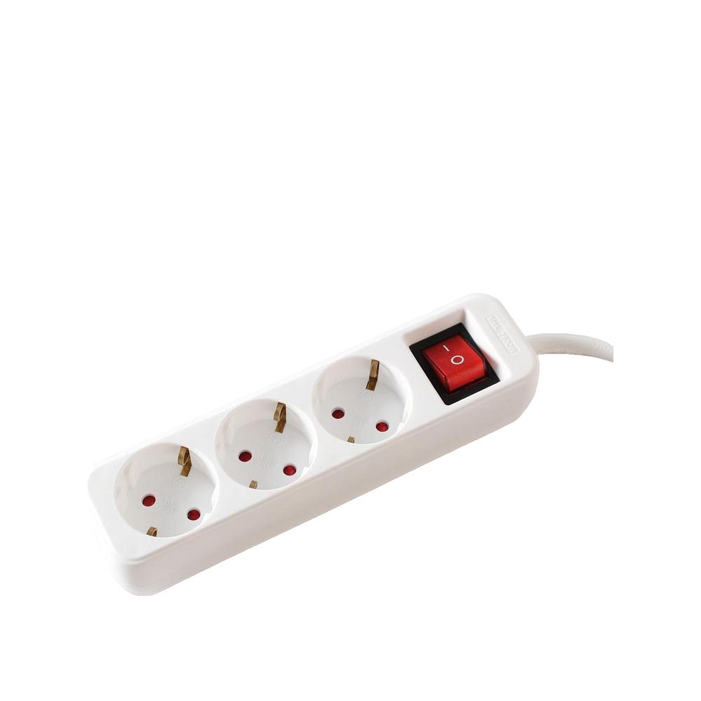 Value Regleta De Enchufes De 3 Vías Con Interruptor, 6 M Blanca , Leroy Merlin