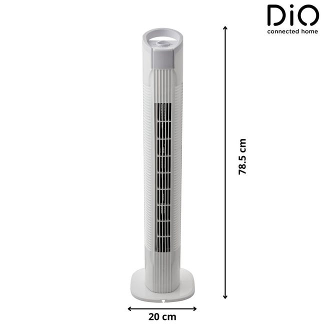 Ventilateur tour PRINCIPE argent 3 vitesses 50w minuterie oscillante à distance FABRILAMP Ventilateur tour PRINCIPE argent 3 vitesses 50w minuterie oscillante à distance FABRILAMP