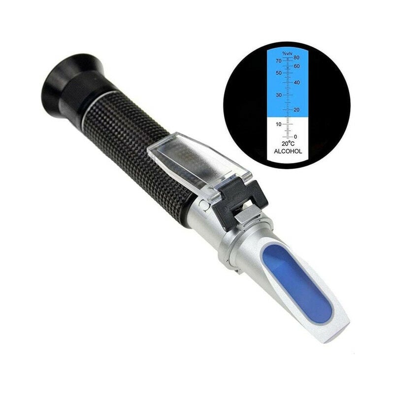 Réfractomètre Alcool 0-80% Vol - Testeur Précis Pour Spiritueux, Vin & Brassage Maison - Compensation ATC 0-30°C - Outil Pro De Distillation