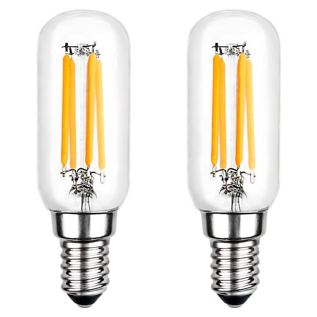 2 pièces, ampoule de hotte de cuisine, E14 4W blanc chaud 2700K 400LM, AC 230V, équivalent à 40W E14, ampoule à filament tubulaire LED, non dimmable